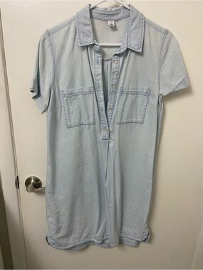 Old Navy Light Blue Mini Shirt Dress